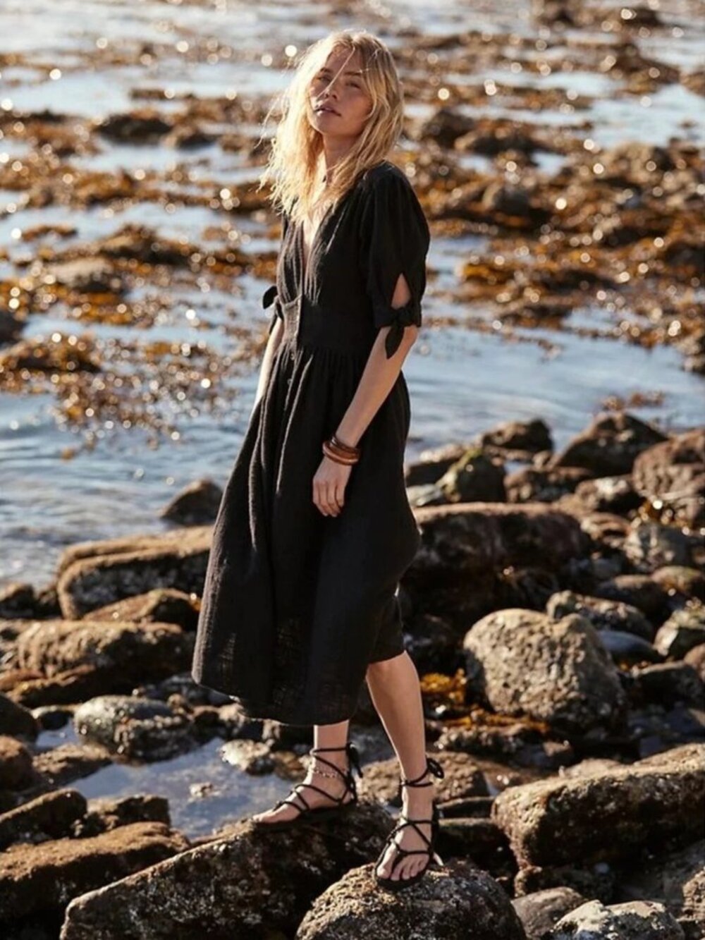 Free People - Love of My Life Midi Dress - NWT - Size XL - Black - Picture 11 of 13
